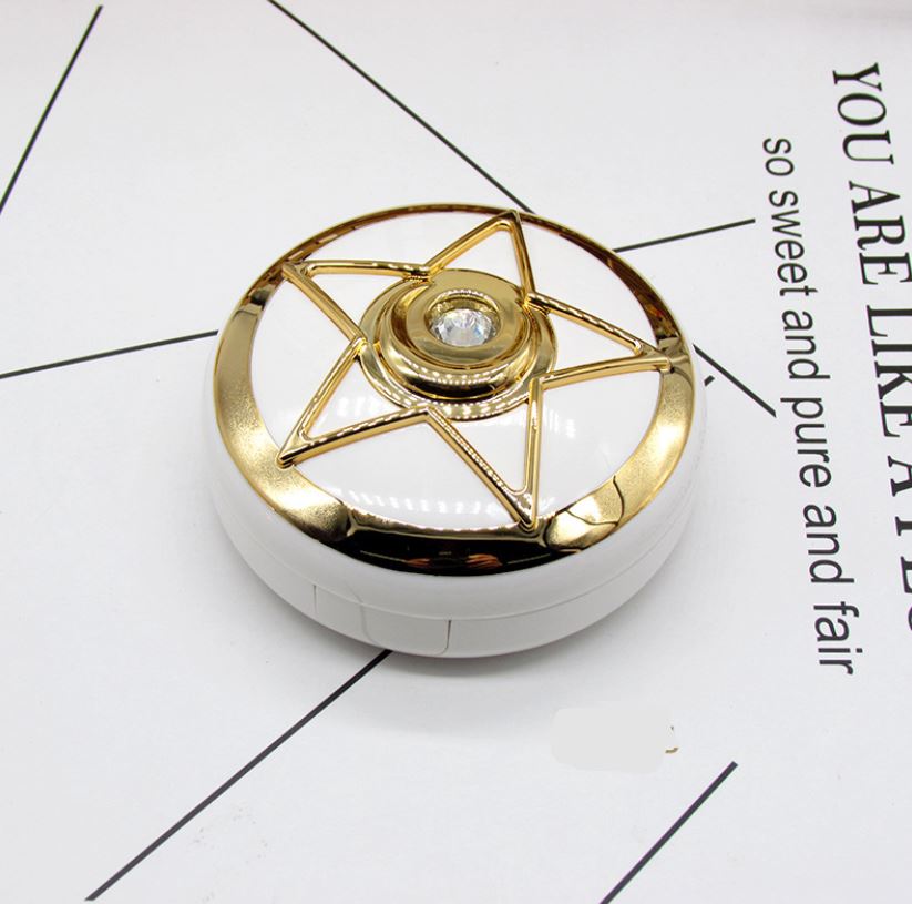 Pentagonal Star Drill Multicolor Colored Contact Lens Case Beauon Gold 