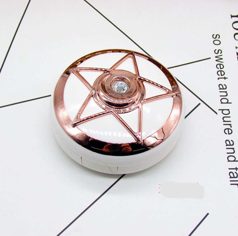 Pentagonal Star Drill Multicolor Colored Contact Lens Case Beauon Rose gold 