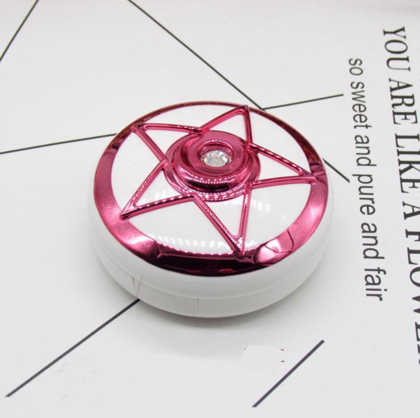 Pentagonal Star Drill Multicolor Colored Contact Lens Case Beauon Rose red 