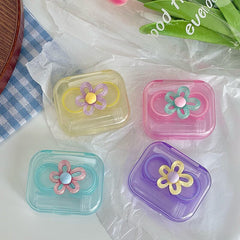Ribbon Flash Small Flower Colored Contact Lens Case Beauon 