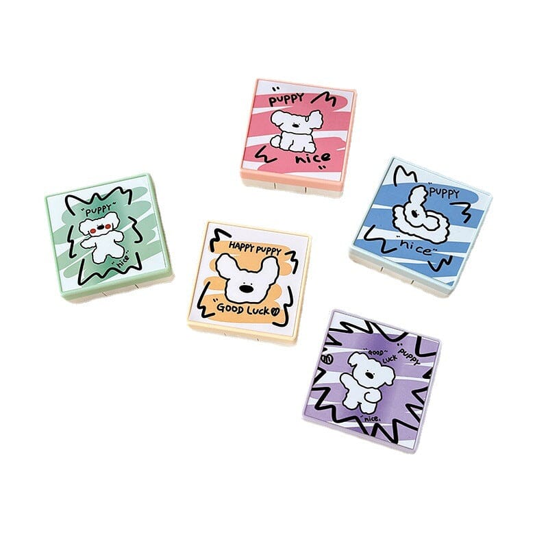Simple Cartoon Puppy Colored Contact Lens Case Beauon 