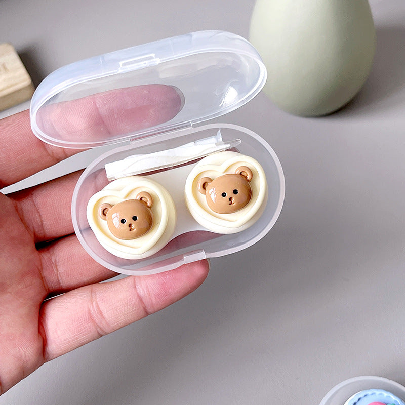 Small Fresh Bear Rabbit Colored Contact Lens Case Beauon 