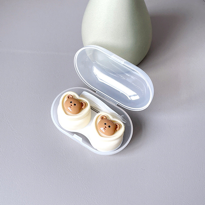 Small Fresh Bear Rabbit Colored Contact Lens Case Beauon Bear 
