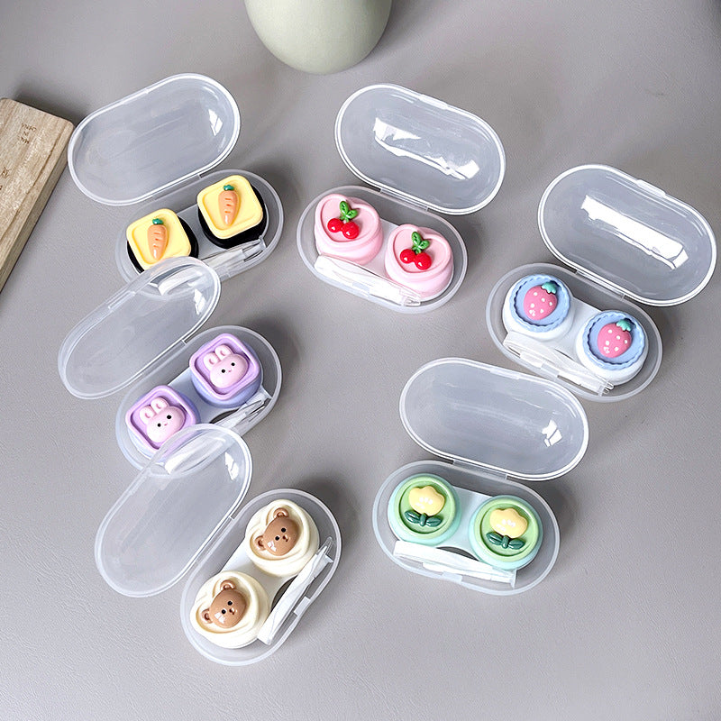 Small Fresh Bear Rabbit Colored Contact Lens Case Beauon Mix Images 