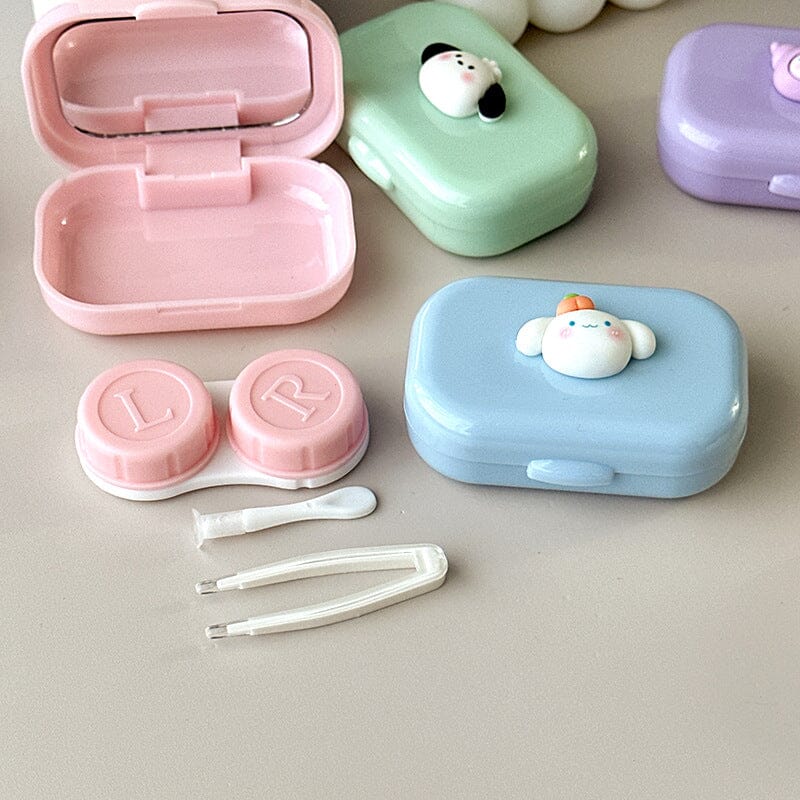 Small Portable Puppy Colored Contact Lens Case Beauon 