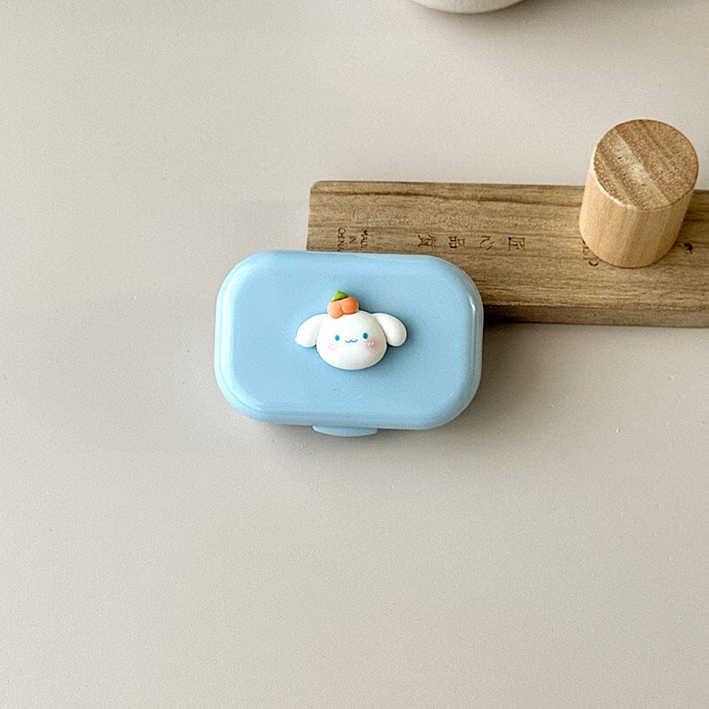 Small Portable Puppy Colored Contact Lens Case Beauon Blue 