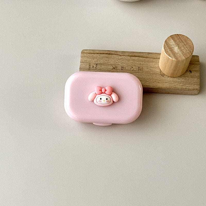 Small Portable Puppy Colored Contact Lens Case Beauon Pink 
