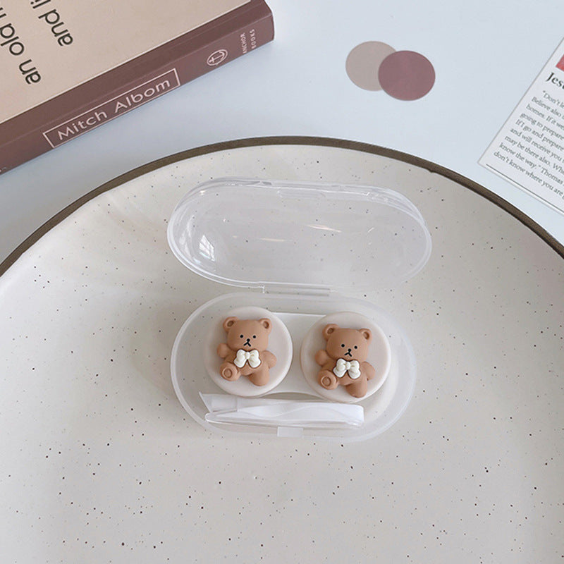 Solid Colored Contact Lens Case Beauon Bear( Tie) 