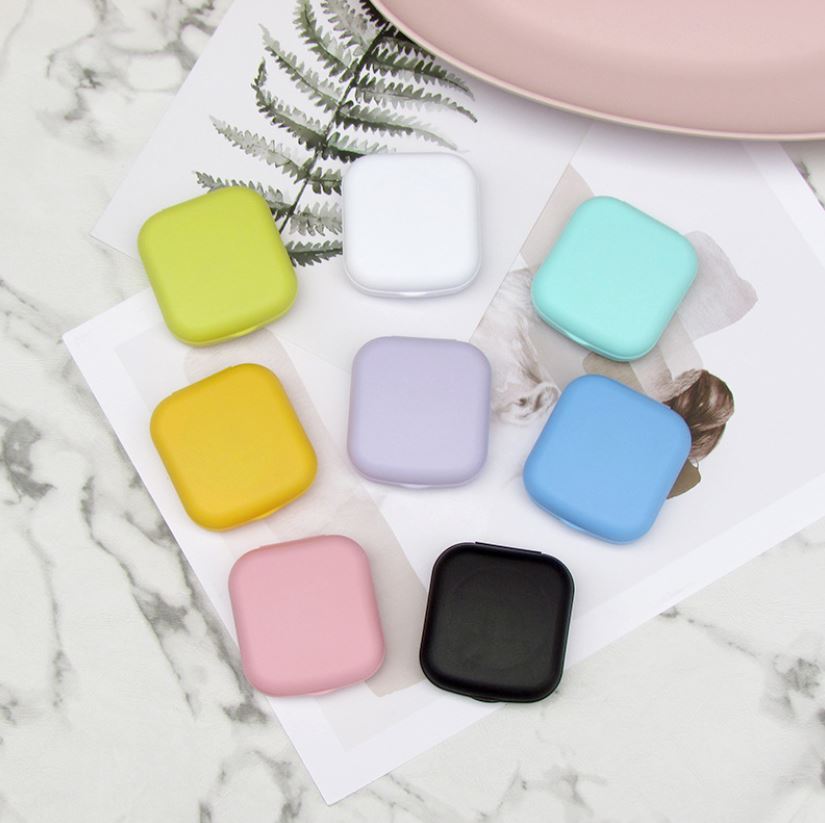 Square Frosting Multicolor Colored Contact Lens Case Beauon 