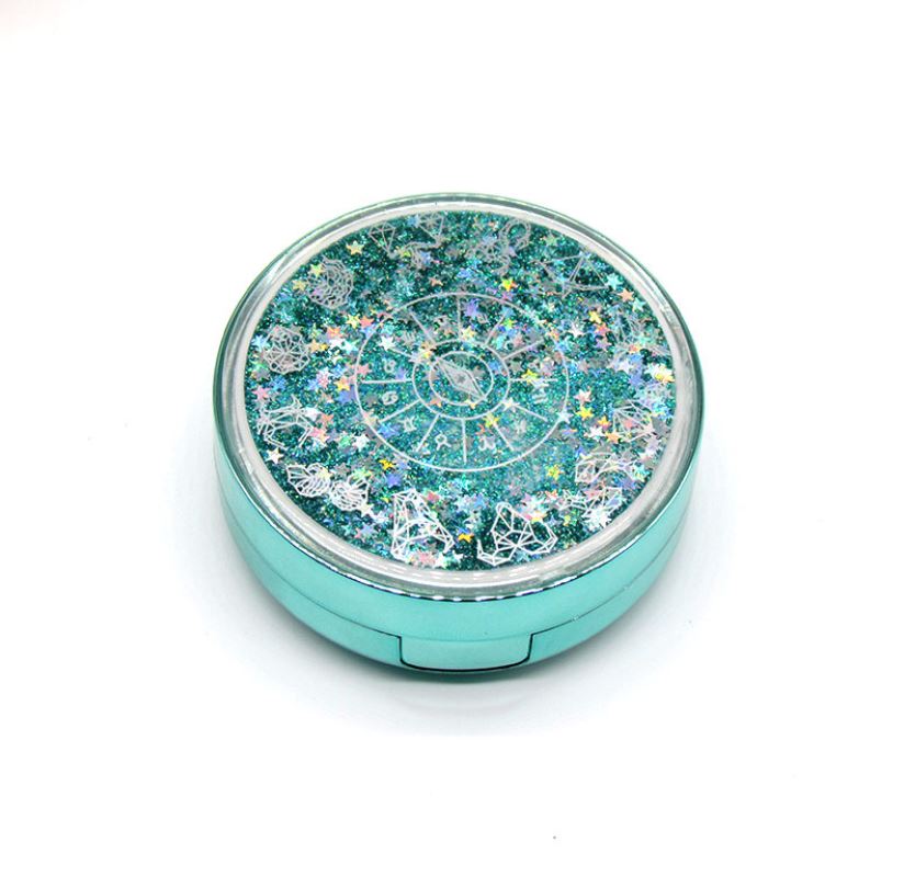 Stars Quicksand Multicolor Colored Contact Lens Case Beauon Green 