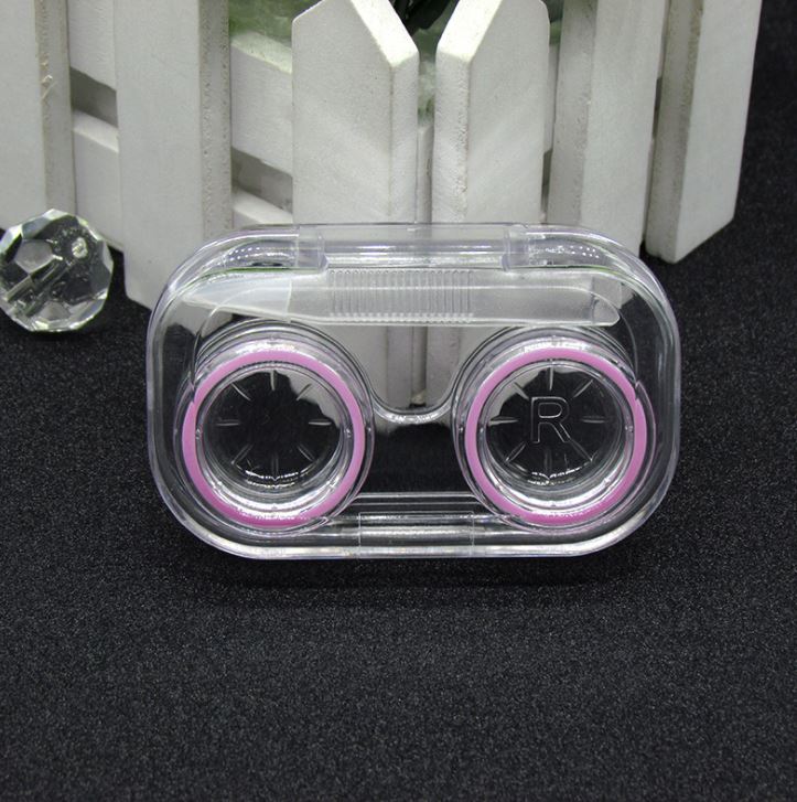Transparent Multicolor Colored Contact Lens Case Beauon Pink 